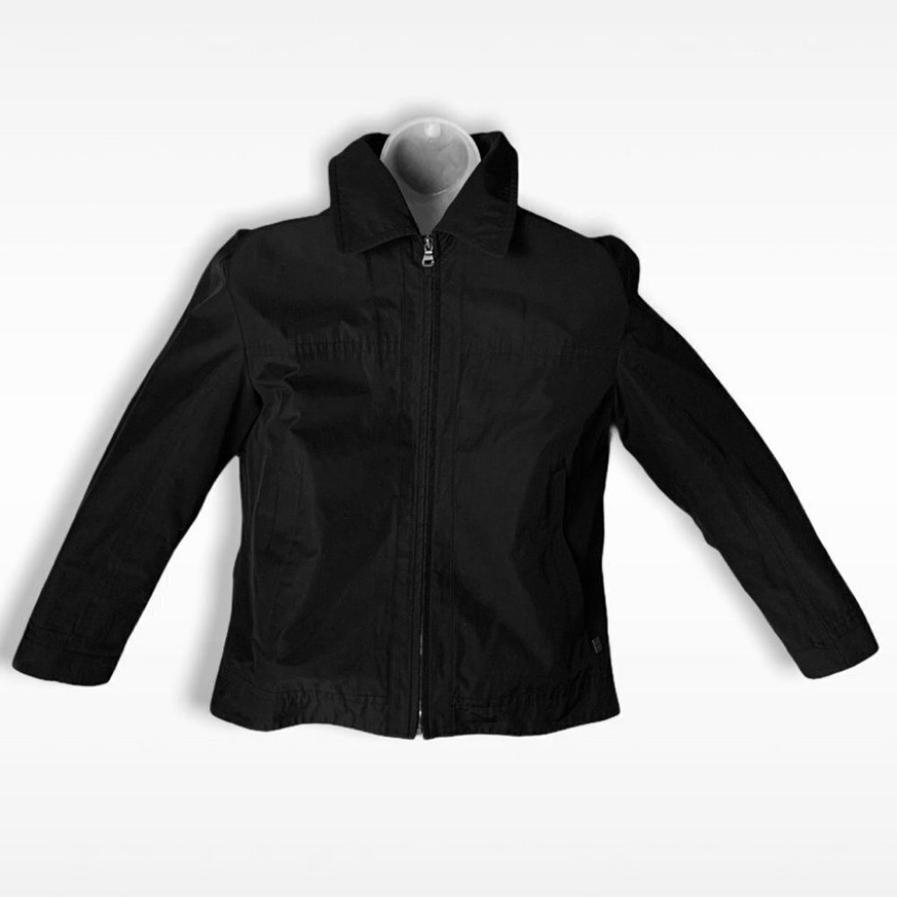 HUGO BOSS LIGHTWEIGHT FRONT ZIPPER BLACK JACKET MEN SIZE  46